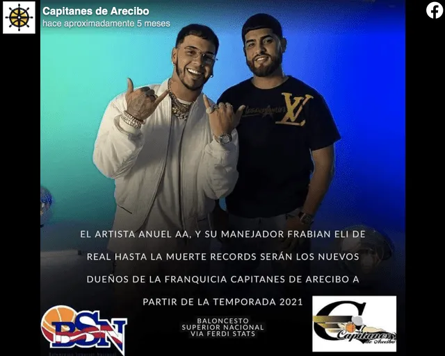 Anuel AA compró un equipo de baloncesto de Puerto Rico