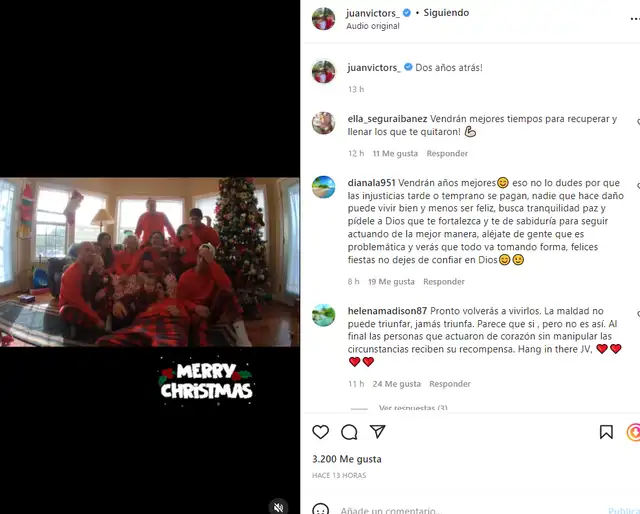 Publicación de Juan Víctor  Foto: Instagram