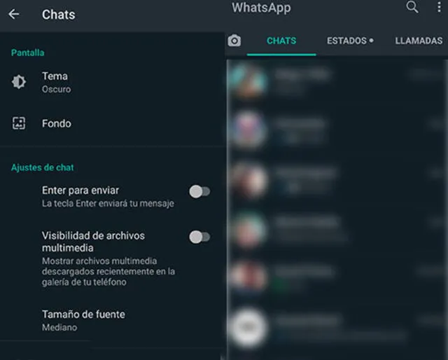 El 'modo oscuro' de WhatApp