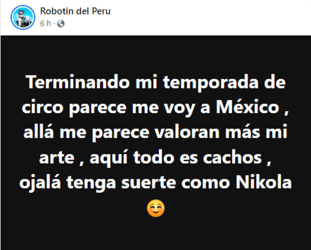  Robotín es un conocido humorista nacional. Foto: Robotín/Facebook   