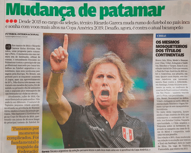 Lance dedica nota a Ricardo Gareca