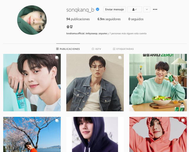 Perfil en Instagram de Song Kang. Foto: @songkang_b