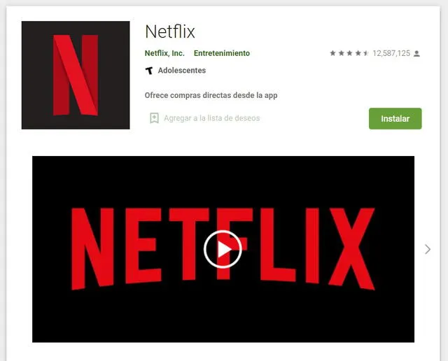 Cómo instalar Netflix desde Android. Foto: fotocaptura Android