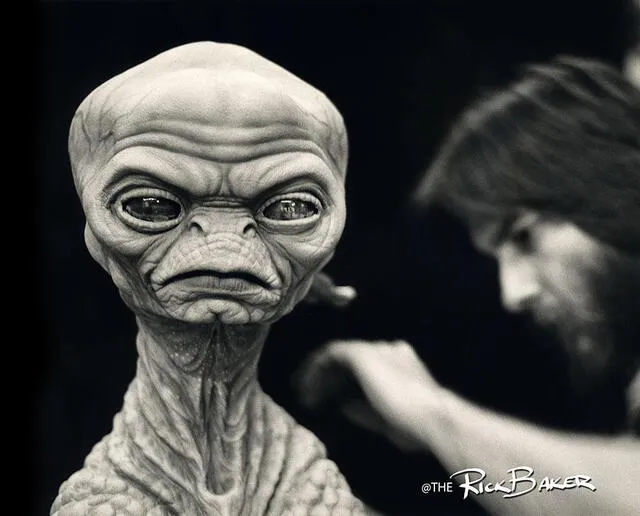 Rick Baker fue el encargado de crear la primera versión de E.T, el extraterrestre. Foto: Rick Baker