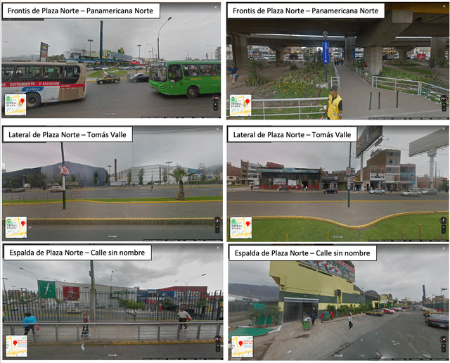 Imágenes de los exteriores del Centro Comercial Plaza Norte. Fuente: Composición LR, Google Maps.
