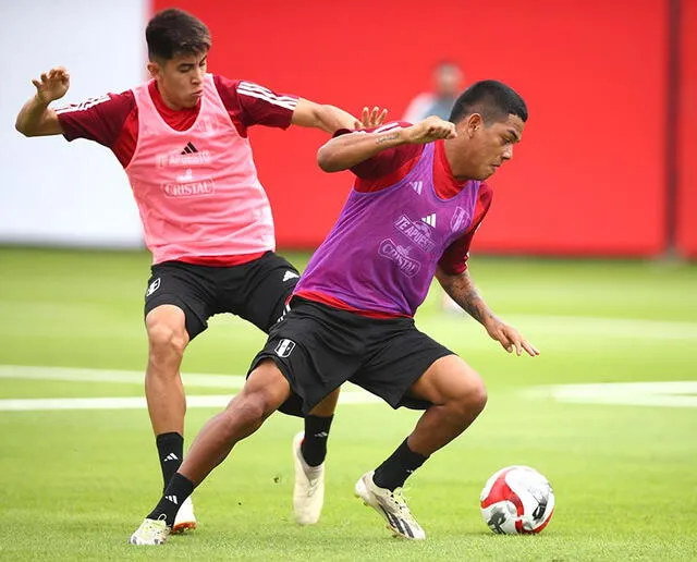 Los jugadores de la Bicolor vienen entrenando en Videna. Foto: X/LaBicolor.   