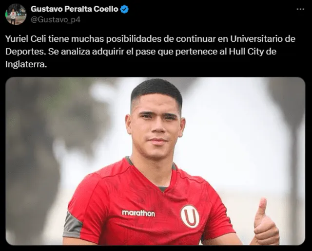  Celi podría quedarse durante más tiempo en Universitario si el club decide comprar su pase. Foto: captura    