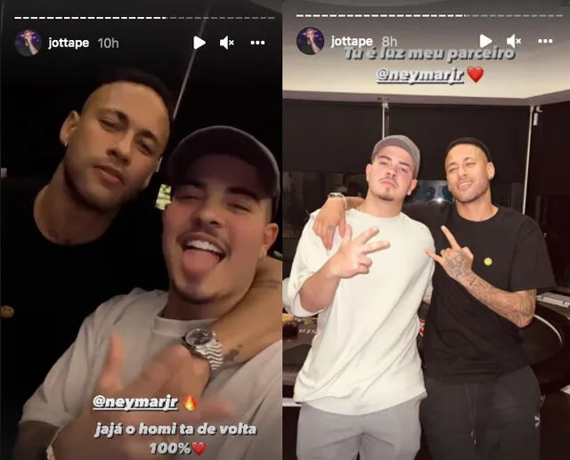 El cantante Jottape subió fotos junto a Neymar. Fotos: captura Instagram Jottape