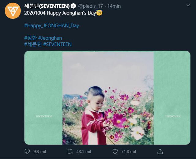 seventeePublicaciones sobre el cumpleaños de Jeonghan de SEVENTEEN. Foto: Captura Twittern, jeonghan, cumpleaños