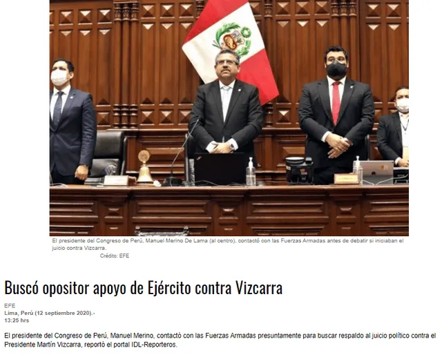 El portal Reforma informó sobre el intento de comunicación de la oposición con el Ejército. Foto: captura web