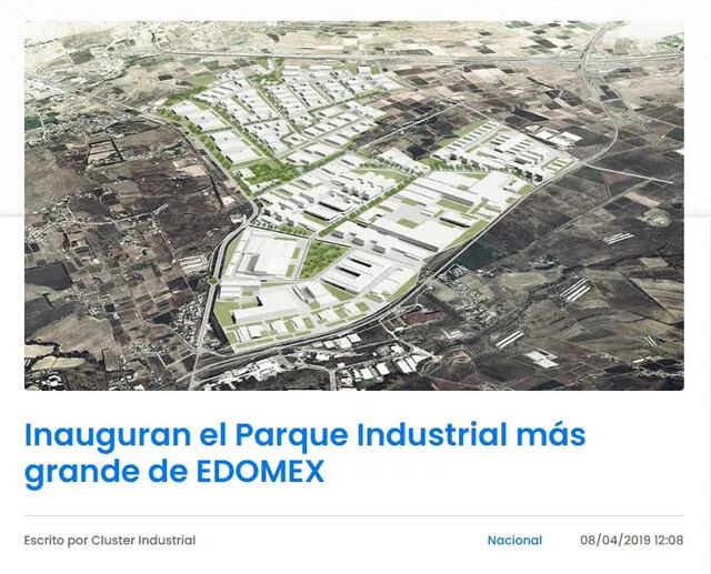 <em> Contexto real de la gráfica viral. Foto: captura de Google / Cluster Industrial</em>   