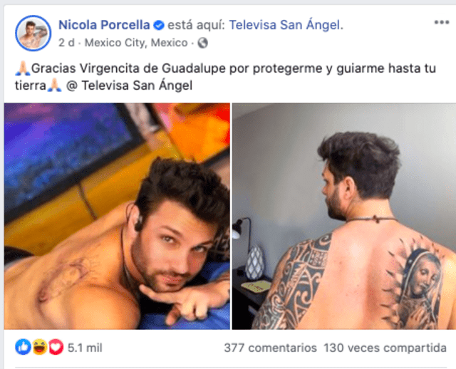 Nicola Porcella en Facebook
