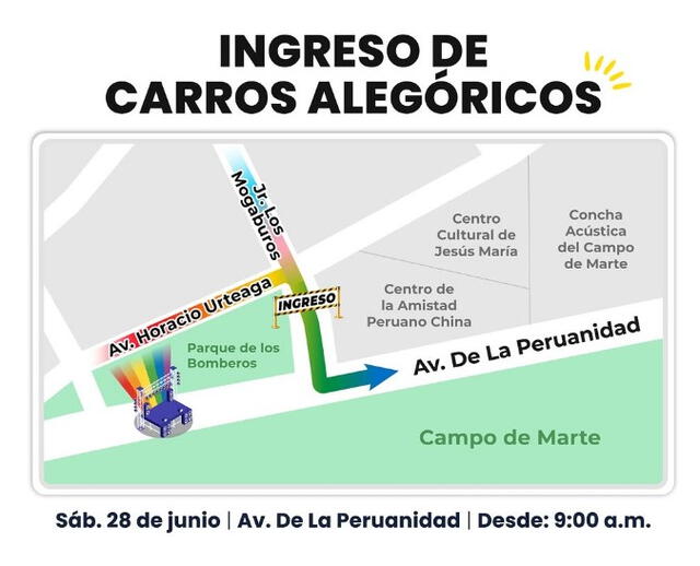 Ingreso de carros alegóricos. Foto: IG   