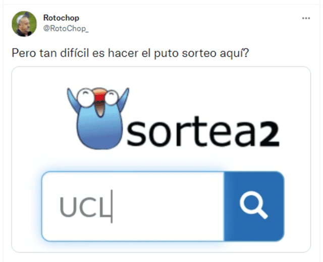 Memes sobre el nuevo sorteo de la Champions League. Foto: captura de Twitter Memes sobre el nuevo sorteo de la Champions League. Foto: captura de Twitter