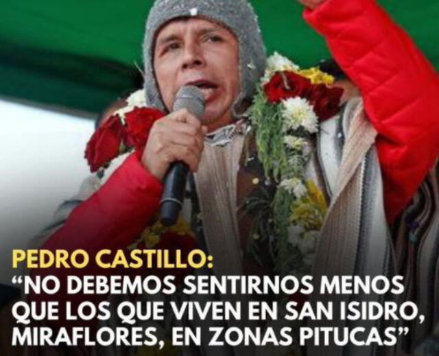 Declaración de Pedro Castillo  Foto: Twitter / Correo