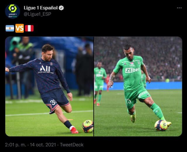Ligue 1 vive la previa del Perú vs. Argentina. Foto: Ligue 1.