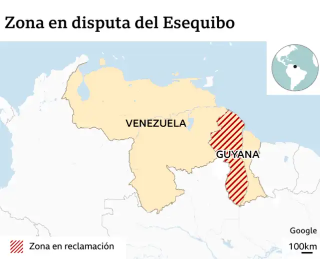 El Esequibo ha sido el epicentro de una disputa territorial que enfrenta a Guyana y a Venezuela desde hace 180 años. Foto: BBC El Esequibo ha sido el epicentro de una disputa territorial que enfrenta a Guyana y a Venezuela desde hace 180 años. Foto: BBC