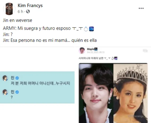 BTS Bangtan ARMY Jin Seokjin Mamá