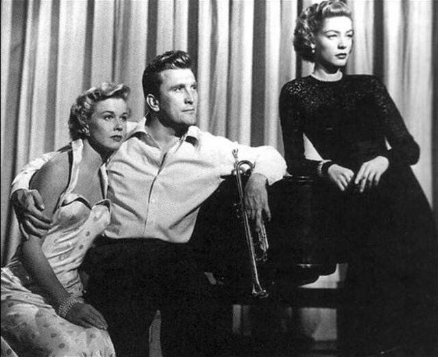 Doris Day, Kirk Douglas y Lauren Bacall en 'El Trompetista' (1950).