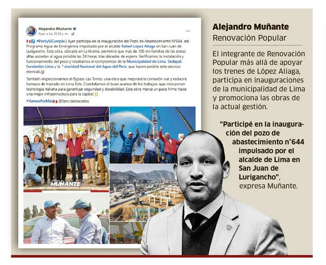 Alejandro Muñante se aprovecha de su rol de congresista para mejorar su imagen con miras a las elecciones 2026.   