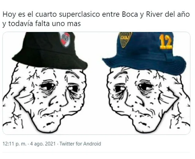 Mejores memes del Boca vs. River por la Copa Argentina. Foto: captura Twitter