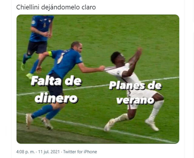 Mejores memes de la final de la Eurocopa 2021. Foto: captura Twitter