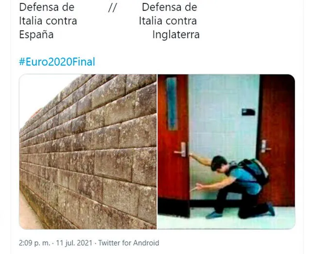 Mejores memes de la final de la Eurocopa 2021. Foto: captura Twitter