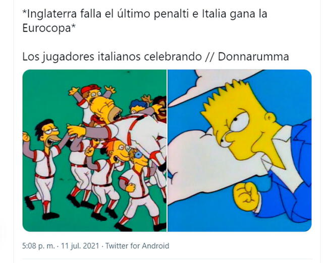 Mejores memes de la final de la Eurocopa 2021. Foto: captura Twitter