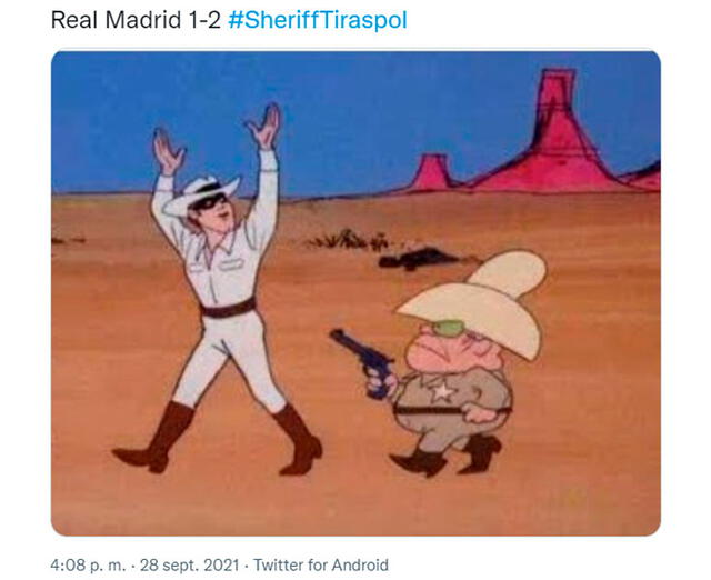 Mejores memes del Sheriff 2-1 Real Madrid por la Champions League. Foto: captura de Twitter
