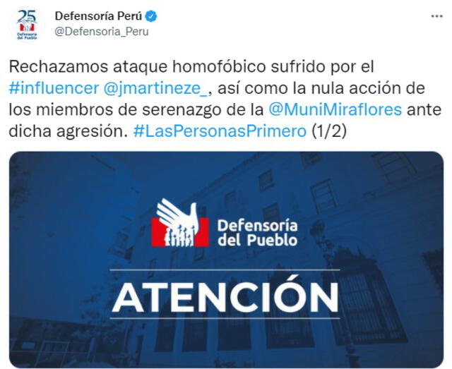 Josi Martínez: Defensoría del Pueblo rechaza ataque homofóbico que sufrió el tiktoker en Miraflores