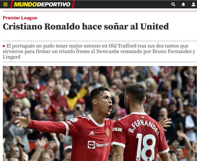 Cristiano Ronaldo fue figura en su regreso al United. Foto: Mundo Deportivo