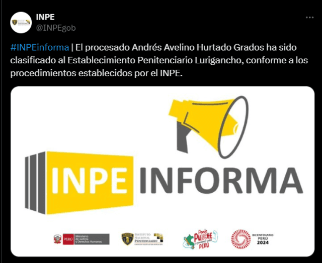 Comunicado del INPE. Foto: INPE/X   