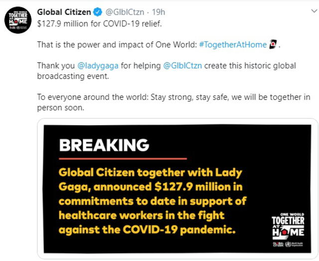 Global Citizen en Twitter