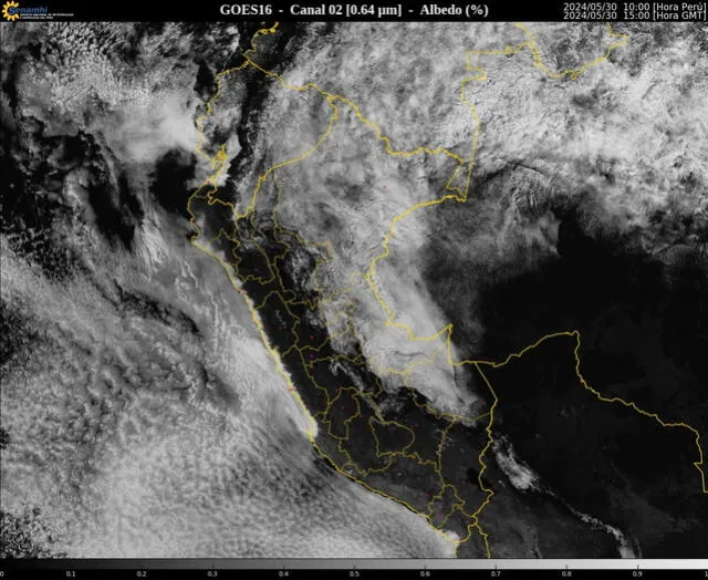  Cobertura nubosa se registra en las regiones costa del Perú. Foto: Senamhi/X   