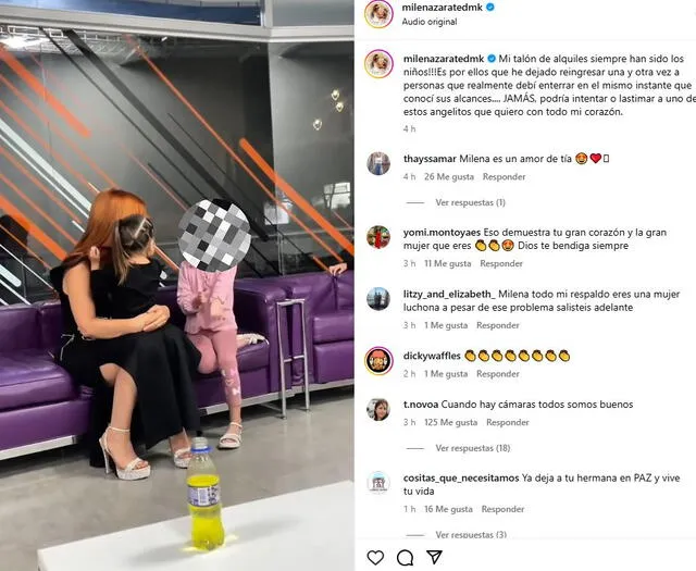 Publicación de Milena Zárate. Foto: Instagram   