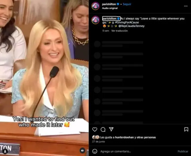  Paris Hilton se ha mostrado muy activa en sus redes sociales. Foto: Captura Instagram   