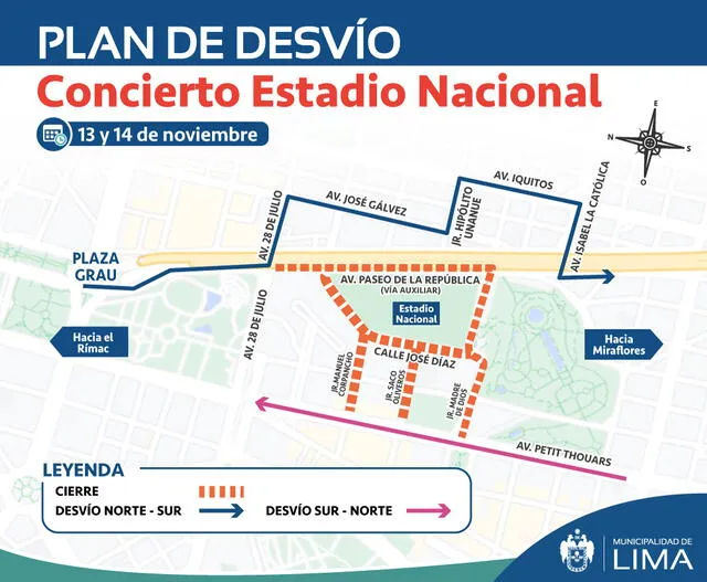 Plan de desvío vehicular para concierto de Bad Bunny