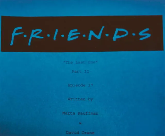 Guión del último episodio de "Friends". Foto: Instagram