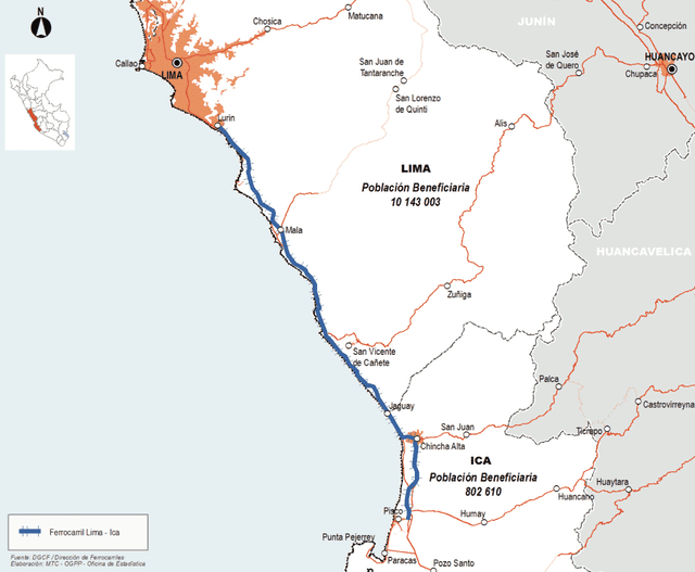 Ruta de tren Lima-Ica atravesará diversas comunidades. Foto: difusión