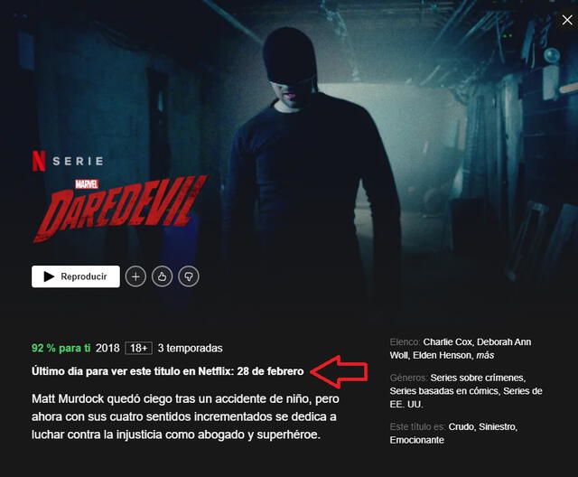 Daredevil sale de Netflix el 28 de febrero. Foto: Netflix