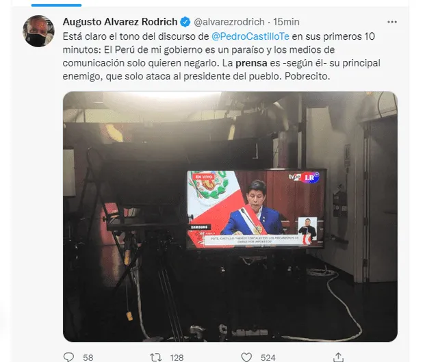 Periodistas responden a Pedro Castillo cuestionando a la prensa en mensaje.