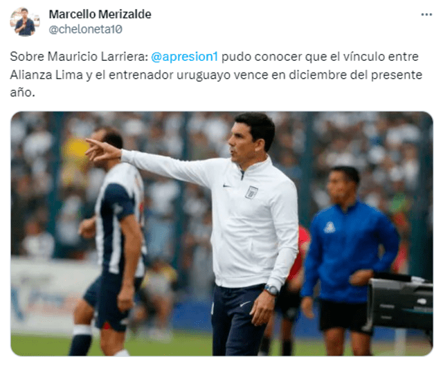  Contrato de Mauricio Larriera. Foto: captura de 'X'   