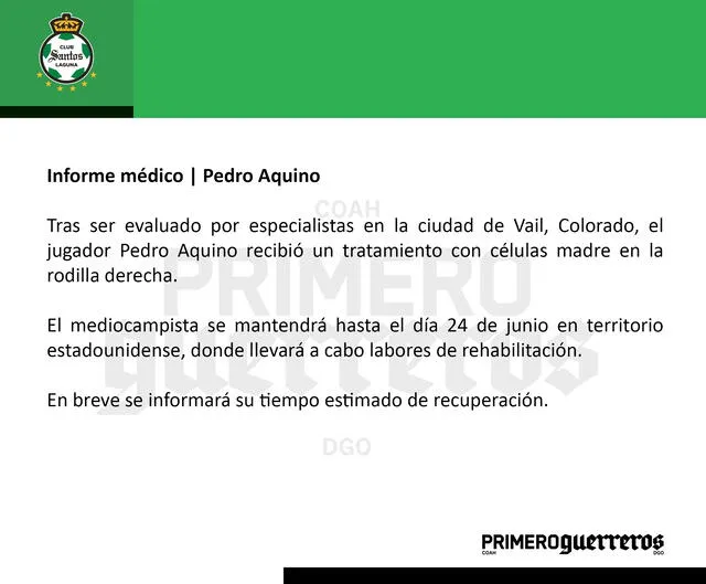  Comunicado oficial de Santos Laguna. Foto: X/Club Santos   