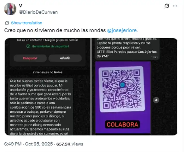 Curwen cuestionó al presidente José Jerí por su gestión contra la inseguridad ciudadana     Curwen cuestionó al presidente José Jerí por su gestión contra la inseguridad ciudadana