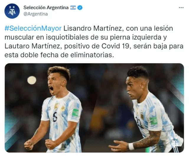 Comunicado. Foto: Twitter @Argentina