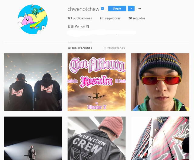 Vernon tiene dos millones de seguidores en Instagram