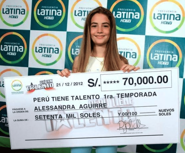 Alessandra Aguirre ganó S/70.000 en el programa "Perú tiene talento" en el 2012. Foto: Latina   