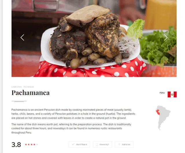  La reseña de la pachamanca en Taste Atlas. Foto: Taste Atlas   