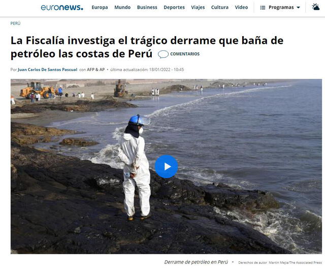 Así informó la prensa mundial sobre lo ocurrido en Ventanilla. Foto: captura Euronews