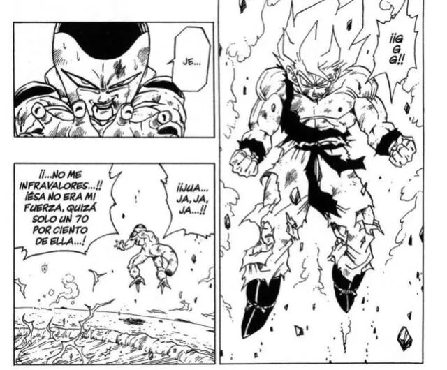 Gokú y la batalla con Freezer en manga. Foto: Shueisha